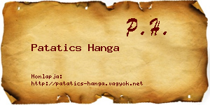 Patatics Hanga névjegykártya